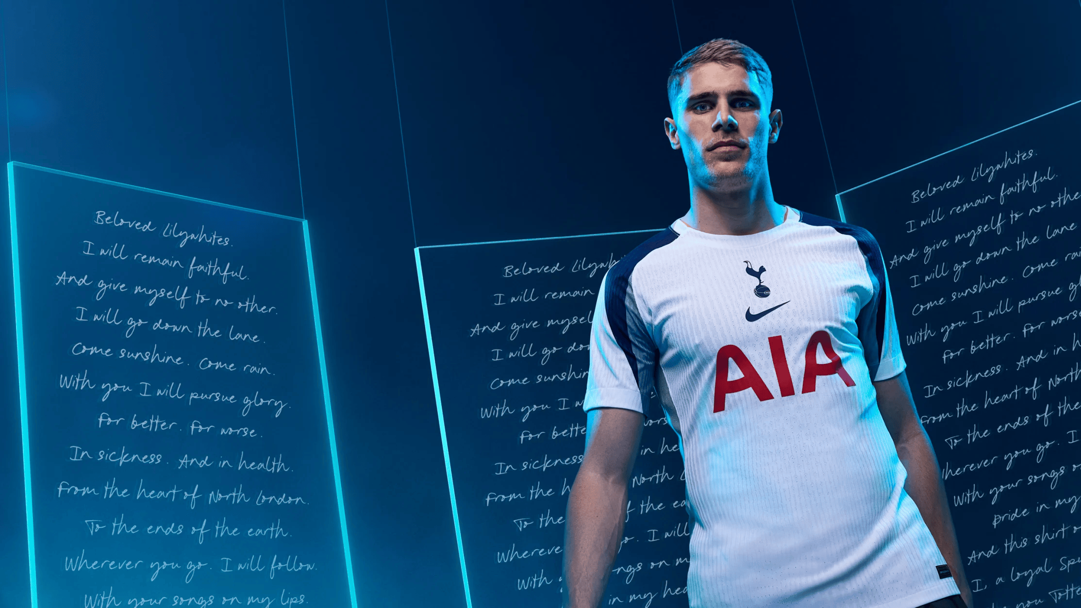 Tottenham home shirt modelled by Micky van de Ven